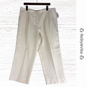 PENDLETON Women’s Size 18 Pants Pleated Ankle Length Wool NWT Lined Cream NEW